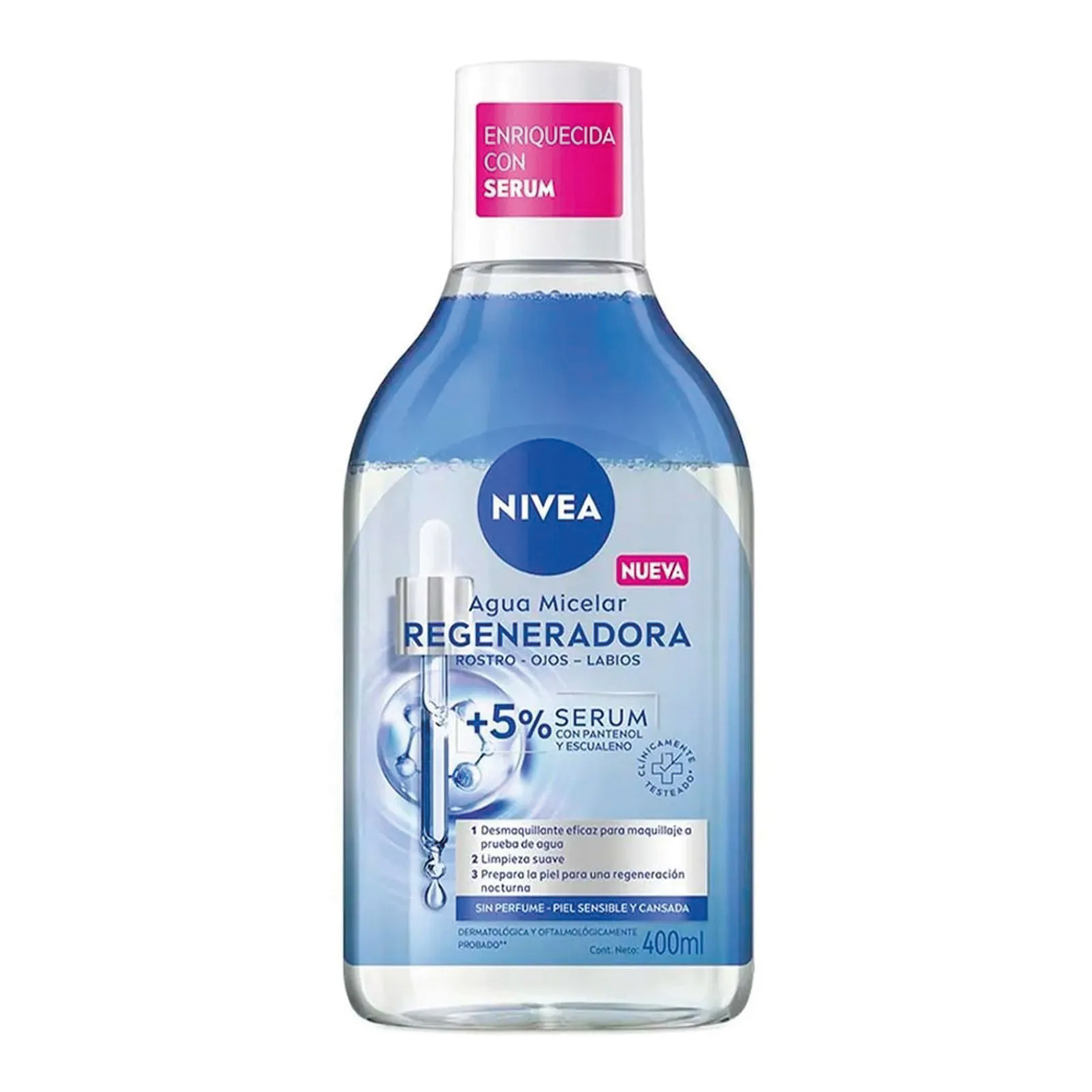 NIVEA AGUA MICELAR 5 EN 1 REFRESCANTE PIEL NORMAL X 400 ML.